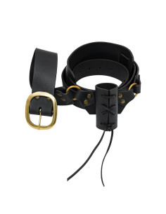 Baldric medieval de couro com cinto, para espadas. 2