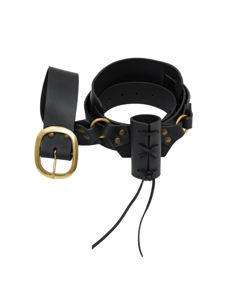 Baldric medieval de couro com cinto,...
