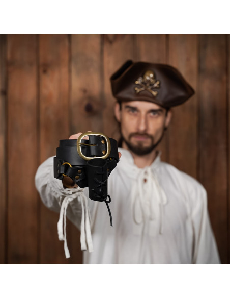 Baldric medieval de couro com cinto,...