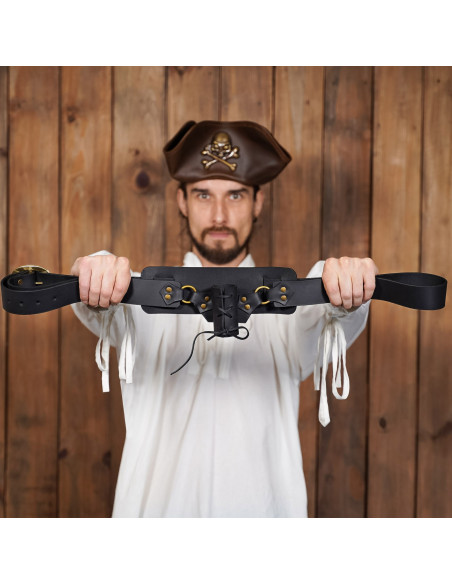 Baldric medieval de couro com cinto,...