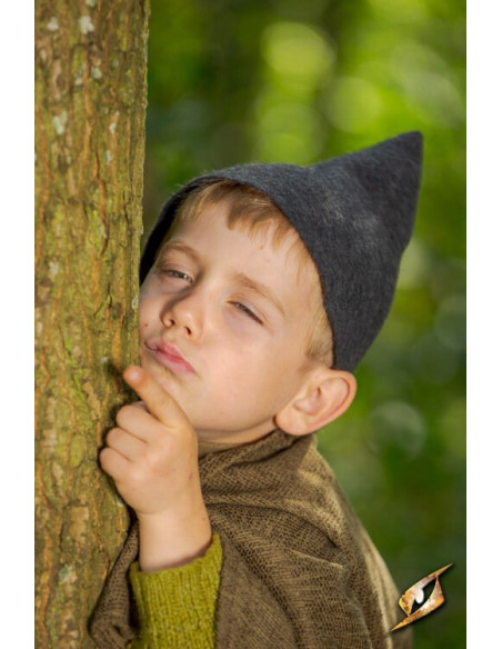 Chapéu Fantasy Gnome, lã cinza