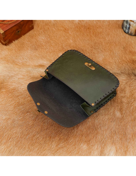 Bolsa de couro com cruz celta em...