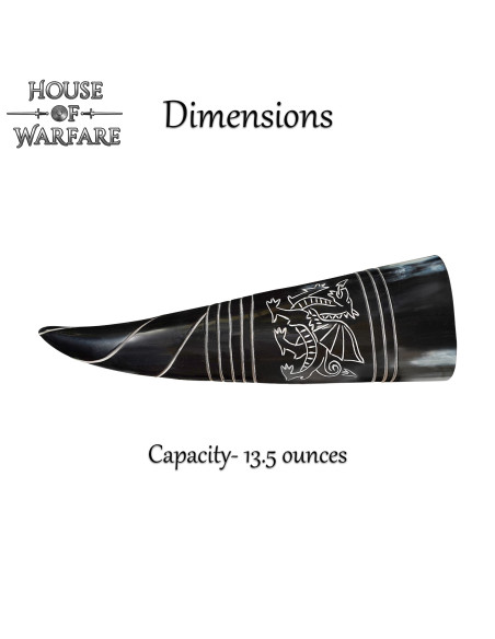 Design de dragão celta com chifre...