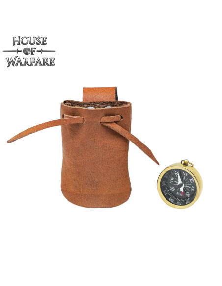 Bússola pirata com estojo de couro...