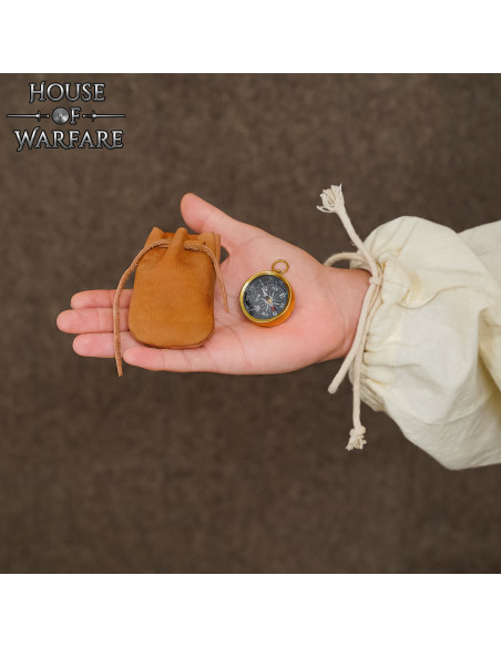 Bússola pirata com estojo de couro...