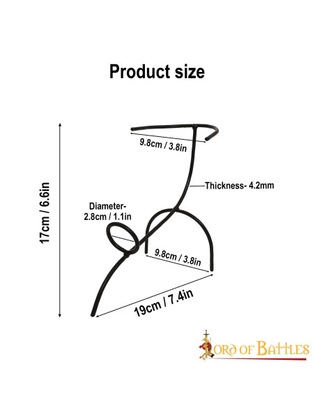 Suporte de chifre de ferro forjado à mão