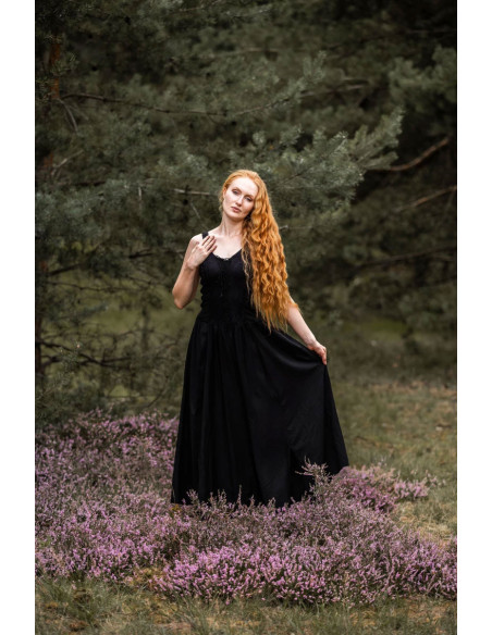 Jasmin elegante vestido medieval, cor...