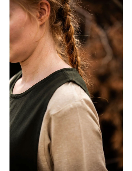 Sobretudo medieval Magdalena, cor verde