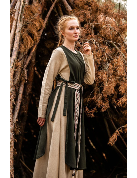 Sobretudo medieval Magdalena, cor verde