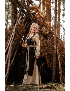 Túnica medieval para mulher Hildegard, castanho escuro 2