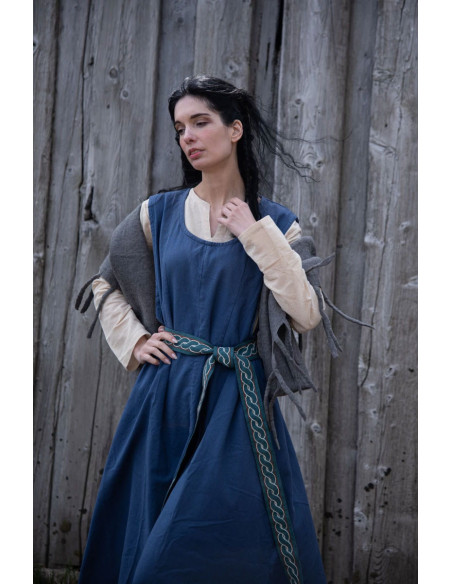 Vestido medieval modelo Gerda, cor azul