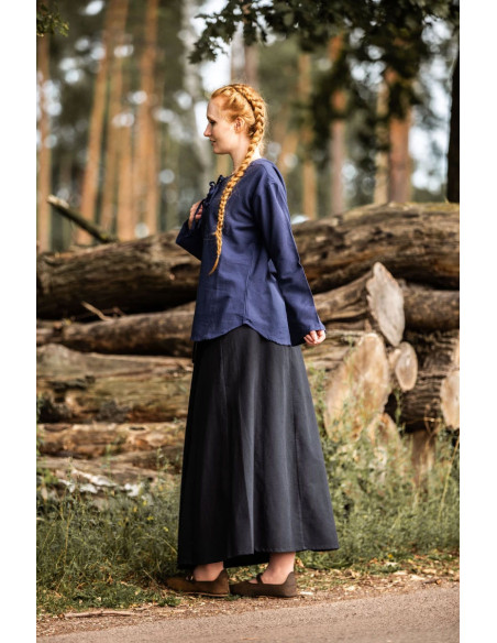 Blusa medieval modelo Tilda, cor azul