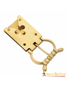 Fivela medieval de trevo de latão do século XIV