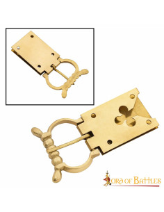 Fivela medieval de trevo de latão do século XIV 2