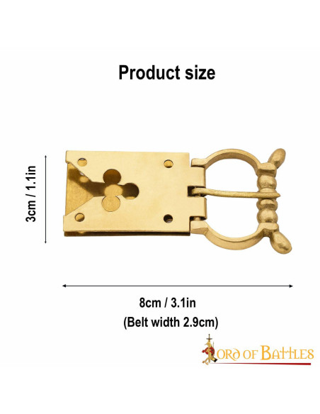 Fivela medieval de trevo de latão do...