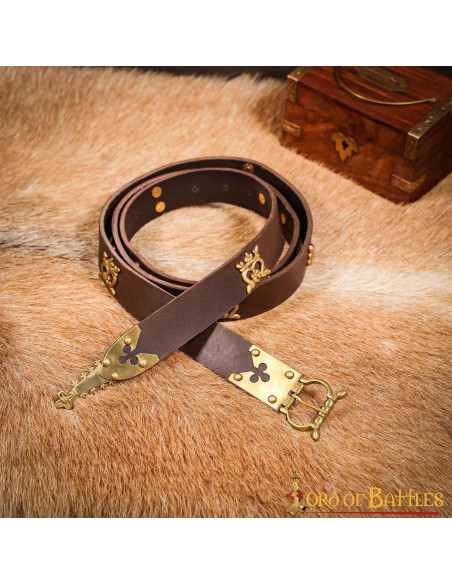 Fivela medieval de trevo de latão do...