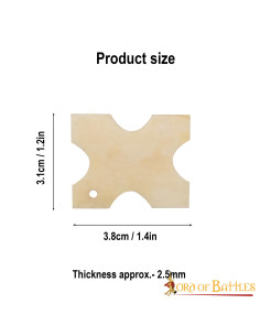 Tábua de osso decorativa (3,8 x 3,1 cm) 2