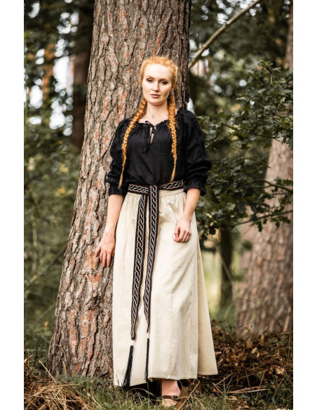 Blusa de mulher medieval Bettina, preta