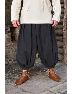 Calça Rus Borys Wide Leg, Preto-Cinza