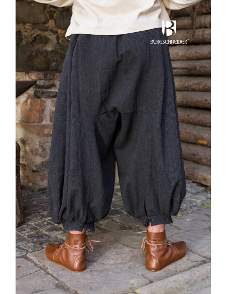 Calça Rus Borys Wide Leg, Preto-Cinza