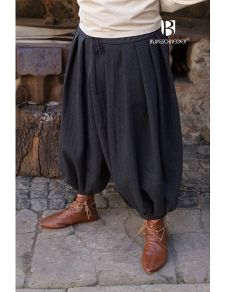 Calça Rus Borys Wide Leg, Preto-Cinza