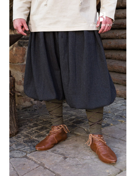 Calça Rus Borys Wide Leg, Preto-Cinza