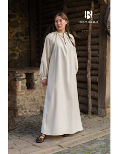 Vestido medieval modelo Rus Lilia, Branco Natural