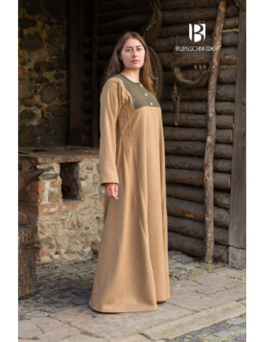 Vestido medieval modelo Rus Jadwiga, Camelo