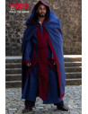 Capa de Feiticeiro Medieval, Azul Escuro-Borgonha