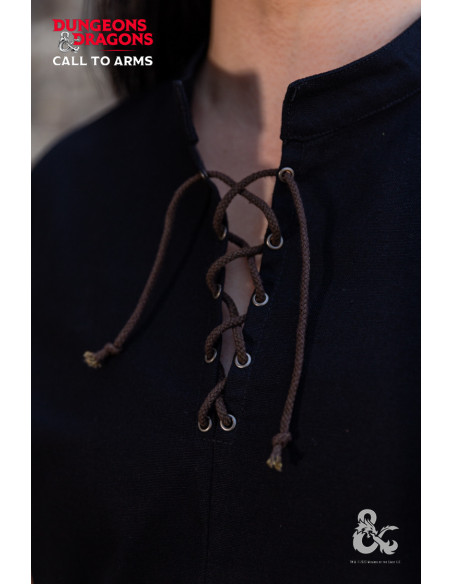 Camisa medieval Rogue, preto-marrom