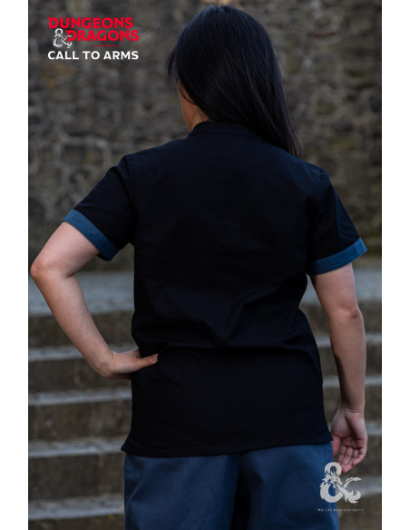 Camisa medieval Rogue, preto-azul