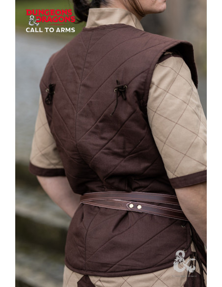 Colete de guerreiro medieval, marrom
