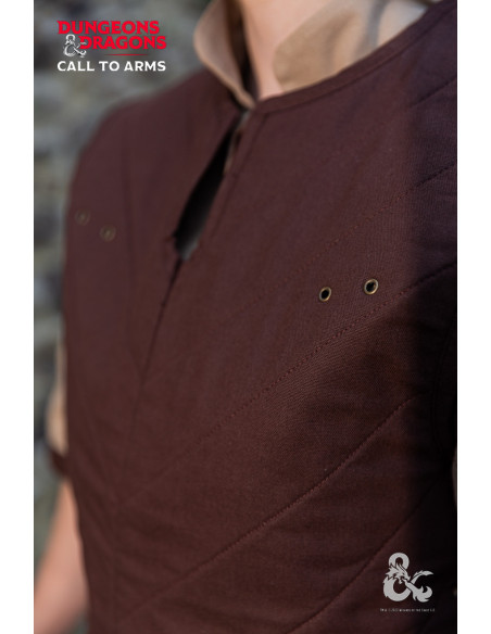 Colete de guerreiro medieval, marrom