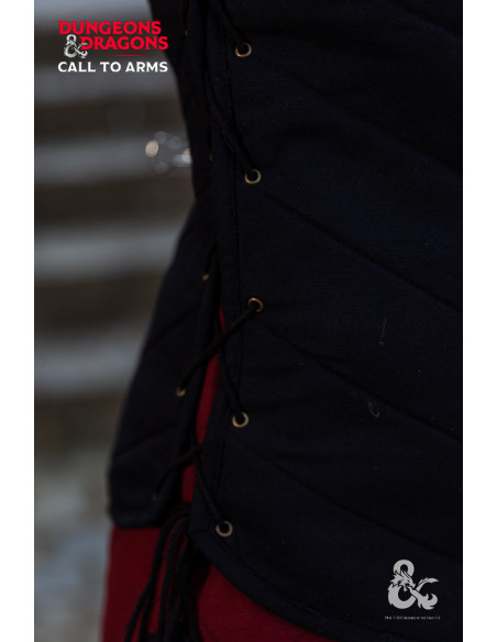 Colete de guerreiro medieval, preto