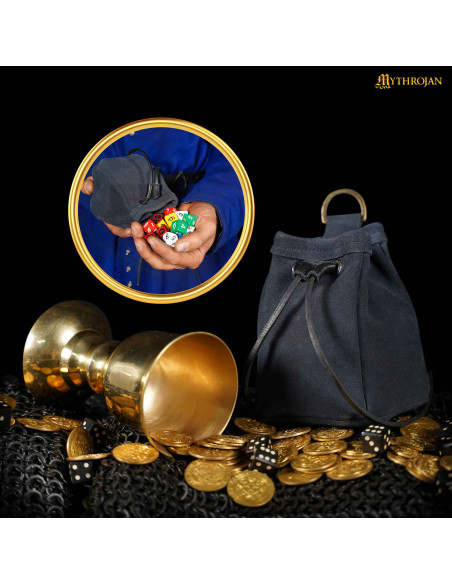 Bolsa LARP medieval em couro (12,7 x...