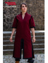 Túnica de guerreiro medieval, preta bordô