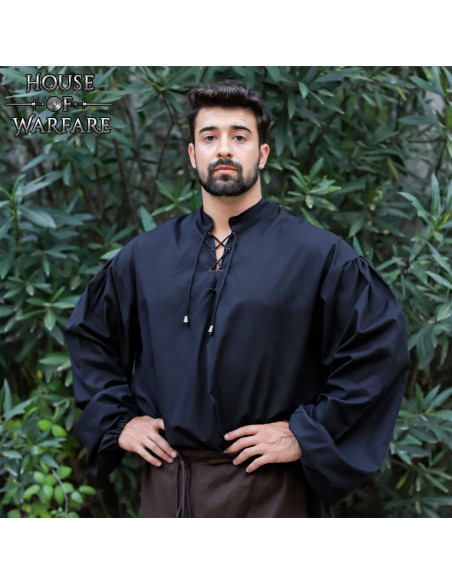 Camisa medieval de algodão com...