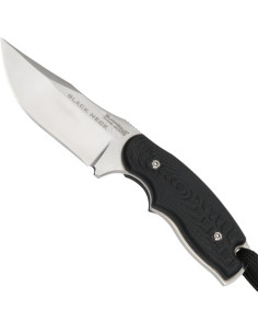 Faca tática de pescoço preto com bainha de pescoço