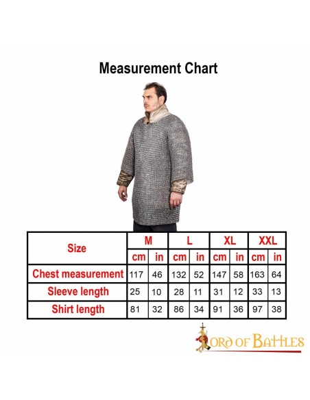 Cota de malha de alumínio meia manga...
