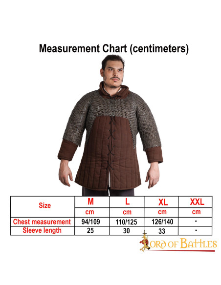 Cota de malha curta, rebitada e anel...