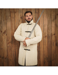 Gambeson de algodão acolchoado medieval tipo 10, cru