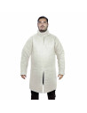 Gambeson medieval acolchoado tipo 8 com gola fechada, bege