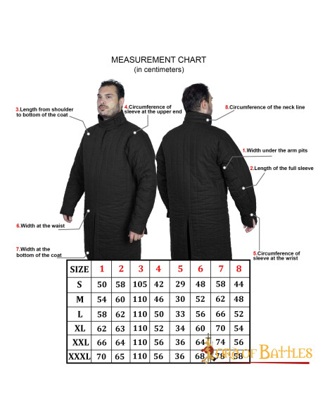 Gambeson medieval acolchoado tipo 8...