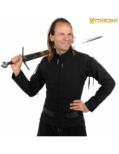 Jaqueta masculina medieval com cordões em preto