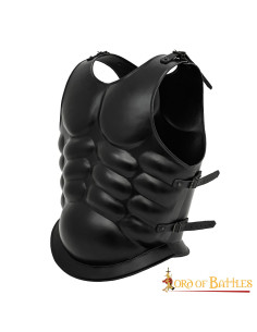 Couraça romana em aço enegrecido com tiras