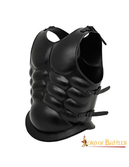 Couraça romana em aço enegrecido com...