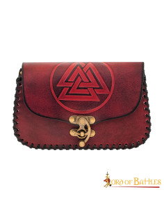 Bolsa de cintura Viking em couro modelo Valknut