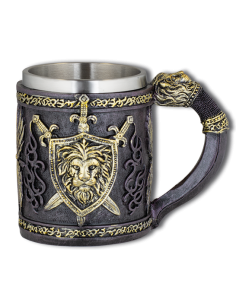 Escudo modelo de copo de resina fantasia com leão