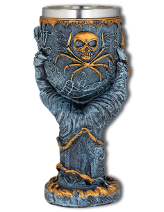 Modelo de mão de copo de resina fantasia, cinza - ouro