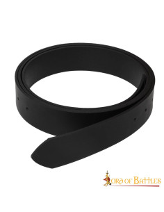 Cinto medieval de couro liso sem fivela, preto